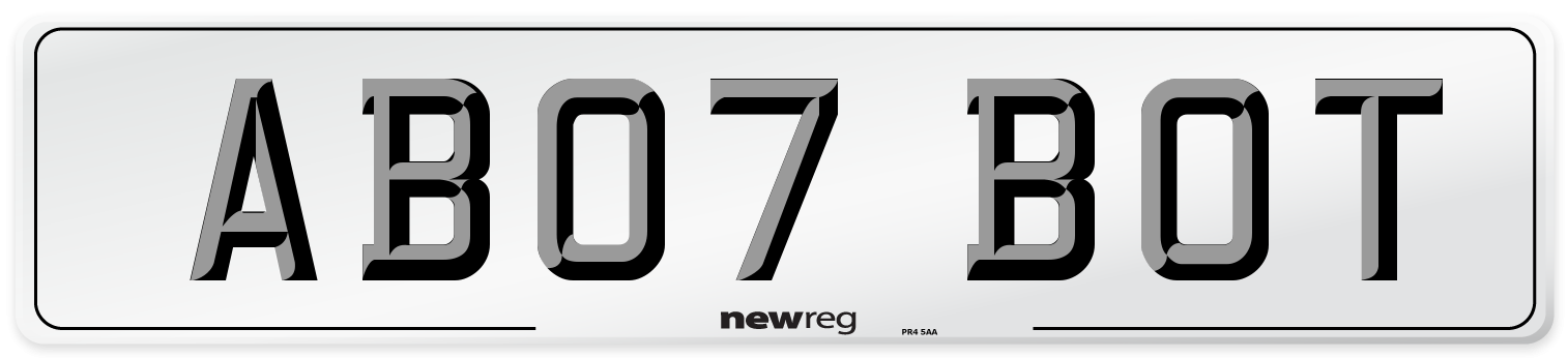 AB07 BOT Number Plate from New Reg